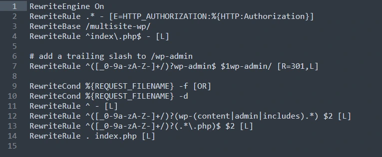 Changes in htaccess File